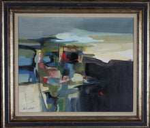 Load image into Gallery viewer, Doris Anne White. Abstract composition. Dawn in the Farm. Oil on canvas. Late 20th c.
