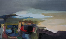 Load image into Gallery viewer, Doris Anne White. Abstract composition. Dawn in the Farm. Oil on canvas. Late 20th c.
