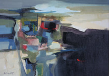 Load image into Gallery viewer, Doris Anne White. Abstract composition. Dawn in the Farm. Oil on canvas. Late 20th c.
