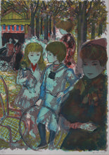 Load image into Gallery viewer, Emilio Grau-Sala. Children in a park. Color lithograph. Limited edition. Signed. Mid 20th c.
