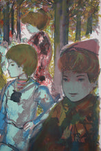 Load image into Gallery viewer, Emilio Grau-Sala. Children in a park. Color lithograph. Limited edition. Signed. Mid 20th c.
