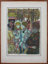 Load image into Gallery viewer, Emilio Grau-Sala. Children in a park. Color lithograph. Limited edition. Signed. Mid 20th c.
