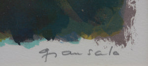 Emilio Grau-Sala. Children in a park. Color lithograph. Limited edition. Signed. Mid 20th c.