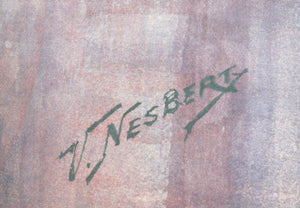 V. Nesbert. After V. Perov. Fyodor Dostoevsky. Watercolor. Mid 20th century.