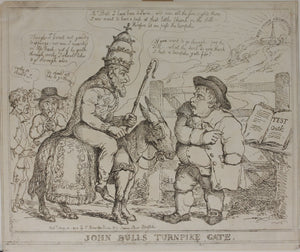 Thomas Rowlandson. John Bulls Turnpike Gate. Etching. 1805.