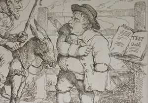 Thomas Rowlandson. John Bulls Turnpike Gate. Etching. 1805.
