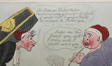 Load image into Gallery viewer, Richard Newton. An undertakers visit! Etching. Hand-colored. After 1804.
