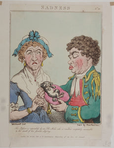 Thomas Rowlandson. Sadness.  Hand colored etching. 1800.
