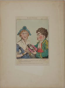 Thomas Rowlandson. Sadness.  Hand colored etching. 1800.