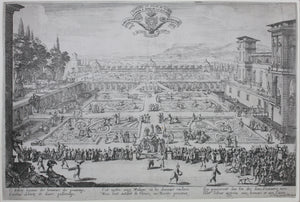 Jacques Callot. Parterre du Palais de Nancy. Etching. 1624.