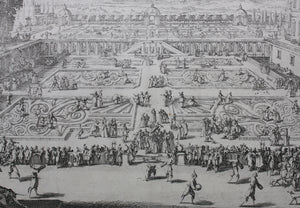Jacques Callot. Parterre du Palais de Nancy. Etching. 1624.