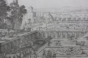 Jacques Callot. Parterre du Palais de Nancy. Etching. 1624.