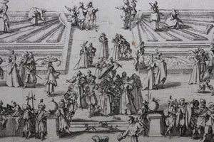 Jacques Callot. Parterre du Palais de Nancy. Etching. 1624.