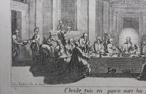 Jacques Callot, after. The Last Supper. Etching. 1629.