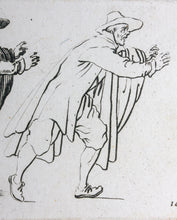 Load image into Gallery viewer, Jacques Callot, after. Male figure &quot;Running Man&quot;. Etching. Early 18th century.
