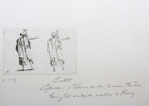 Jacques Callot, after. Male figure "Man Seen from Behind, Right Arm Extended".