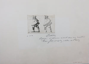 Jacques Callot, after. Male figure "Man Wrapped in His Mantle". Etching. Early 18th century.