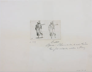 Jacques Callot, after. Male figure "Man Seen from Behind, Right Arm Extended".