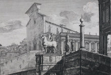 Load image into Gallery viewer, Luigi Rossini. Veduta di fianco del Campidoglio di Roma. Etching. 1819.
