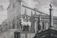 Load image into Gallery viewer, Luigi Rossini. Veduta di fianco del Campidoglio di Roma. Etching. 1819.

