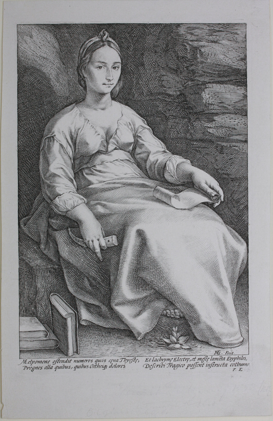 Hendrick Goltzius. Melpomene. Engraving. Circa 1600.