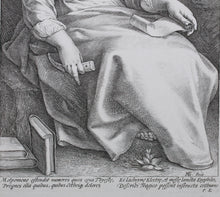 Load image into Gallery viewer, Hendrick Goltzius. Melpomene. Engraving. Circa 1600.

