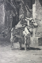 Load image into Gallery viewer, Frederick Arthur Bridgman, after. Lady of Cairo Visiting. Etching by James David Smillie. 1880.
