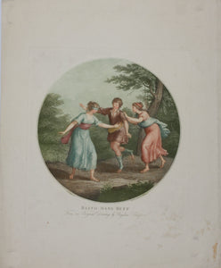Angelica Kauffman, after. Blind Man's Bluff. Engraving by Peltro William Tomkins. Late 18th or early 19th century.