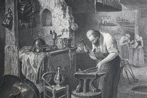 Henry Leys, after. The Armourer. Engraved by John Godfrey. 1861