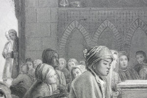 John Frederick Lewis, after. A Turkish School. Engraved by William Greatbach. 1878.