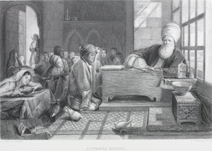 John Frederick Lewis, after. A Turkish School. Engraved by William Greatbach. 1878.