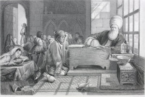 John Frederick Lewis, after. A Turkish School. Engraved by William Greatbach. 1878.