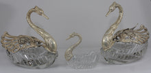 Load image into Gallery viewer, WB &amp; Co. Swan candy dishes/salt cellars. Sterling silver and cut crystal. West Germany 1949 - 1990.
