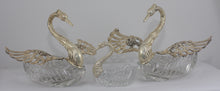 Load image into Gallery viewer, WB &amp; Co. Swan candy dishes/salt cellars. Sterling silver and cut crystal. West Germany 1949 - 1990.
