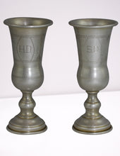 Load image into Gallery viewer, Kiddush cups in Russian taste. A pair. Sterling silver. 20th c.
