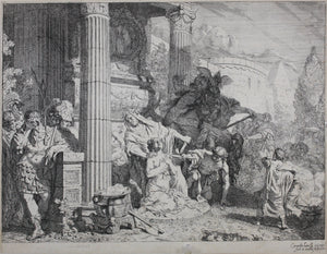Gerard de Lairesse. Sacrifice of Polyxena or Iphigenia. Etching. 1667.