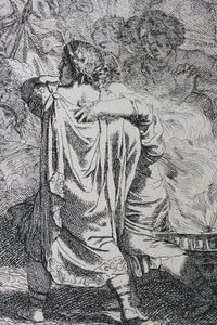 Gerard de Lairesse. Sacrifice of Polyxena or Iphigenia. Etching. 1667.