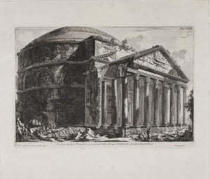 Giovanni Battista Piranesi. View Of The Unrestored Pantheon and its Portico. Engraving. 1835-1839..