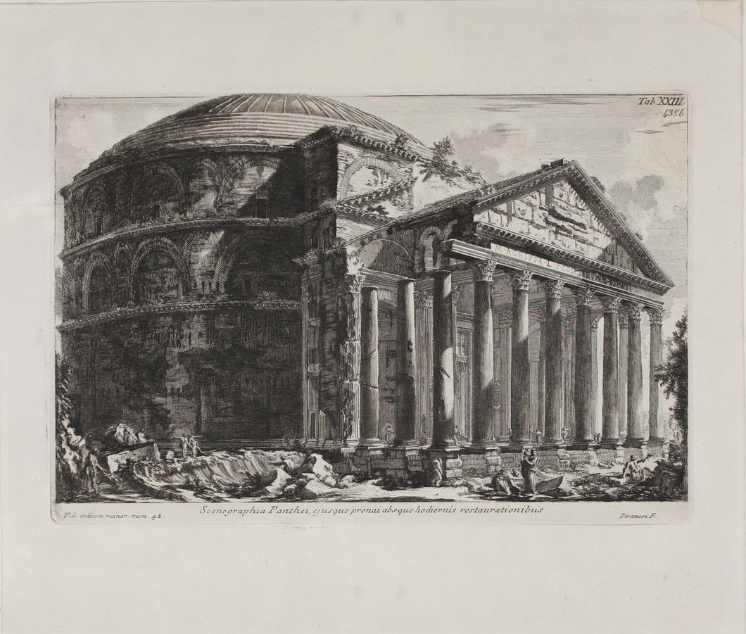 Piranesi. View Of The Unrestored Pantheon and its Portico. Engraving. After 1762.