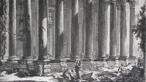 Giovanni Battista Piranesi. View Of The Unrestored Pantheon and its Portico. Engraving. 1835-1839..