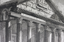 Load image into Gallery viewer, Giovanni Battista Piranesi. View Of The Unrestored Pantheon and its Portico. Engraving. 1835-1839..
