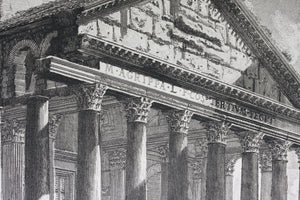 Giovanni Battista Piranesi. View Of The Unrestored Pantheon and its Portico. Engraving. 1835-1839..