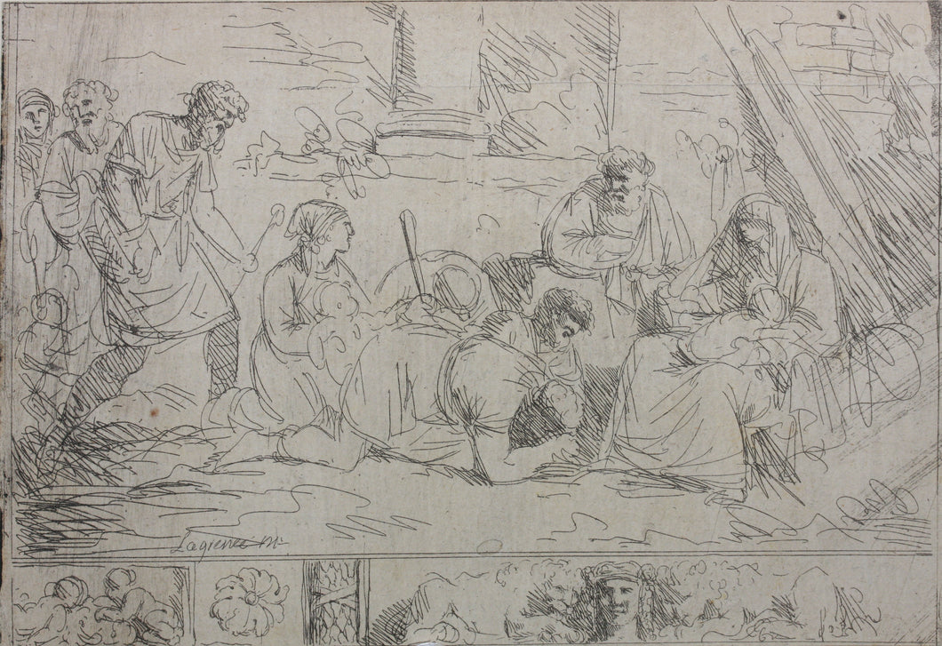 Jean Jacques Lagrenée. The Adoration of the Shepherds. Etching. 1762–63.