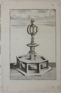 Georg Andreas Bockler. Fountain in Salzburg. Engraving #85. 1664.