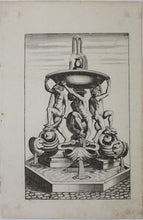 Load image into Gallery viewer, Georg Andreas Böckler. Fountain on the Piazza del Mattei in Rome. Engraving  #94. 1663
