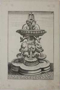 Georg Andreas Bockler. Fountain, designed and manufactured by Johann Maggio. Engraving #96. 1664.