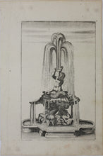 Load image into Gallery viewer, Georg Andreas Bockler. Fountain Triton in Piazza Barberini in Rome. Engraving #97. 1664.
