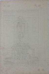 Georg Andreas Bockler. Fountain Triton in Piazza Barberini in Rome. Engraving #97. 1664.
