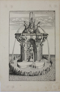 Georg Andreas Bockler. Fountain, designed and manufactured by Johann Maggio. Engraving #98. 1664.