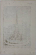 Load image into Gallery viewer, Georg Andreas Bockler. Four rivers fountain with Egyptian column on the Piazza Navona in Rome. Engraving #108. 1664.
